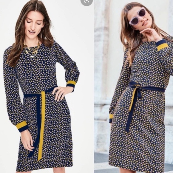 Boden Star Fawn Jersey Midi Dress 4R - Picture 5 of 14